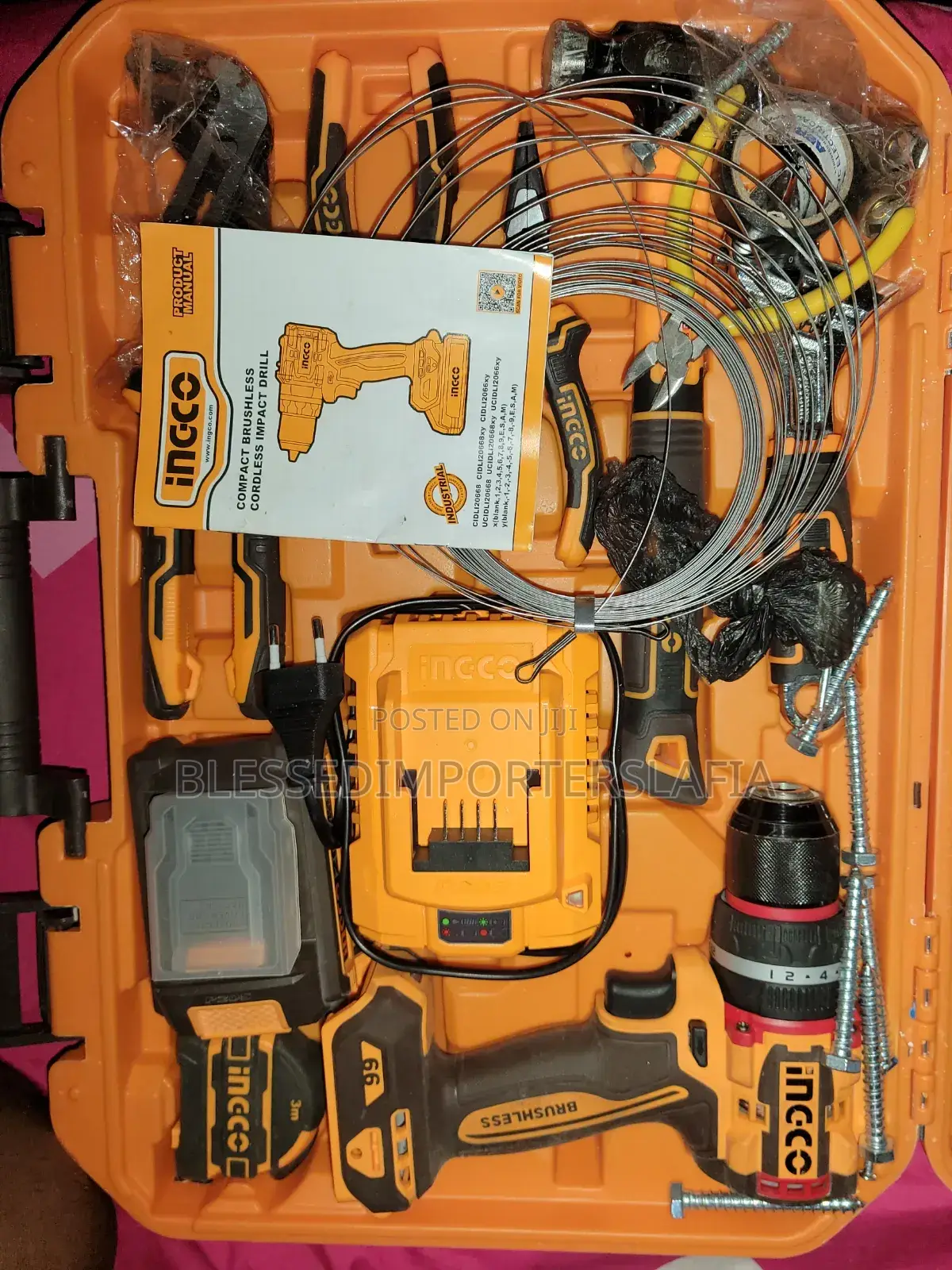 INGCO Cordless Brushless Impact Drill Tool Kit – Complete Set