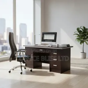 A Set of Office Chair Table - Black