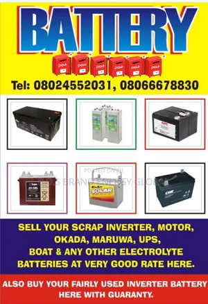 Scrap Inverter/Car Batteries Buyer