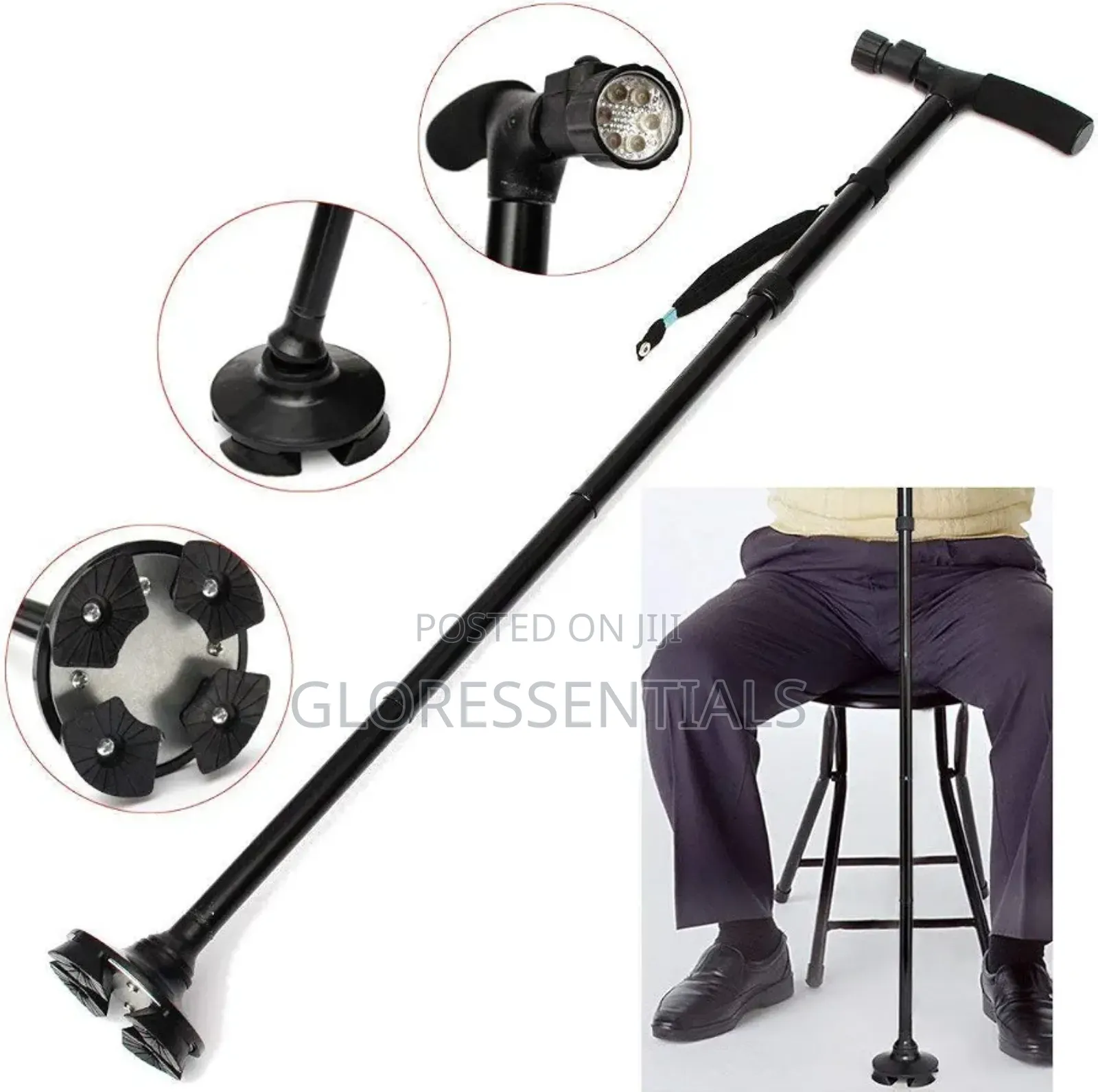 Foldable Walking Stick With Led Light