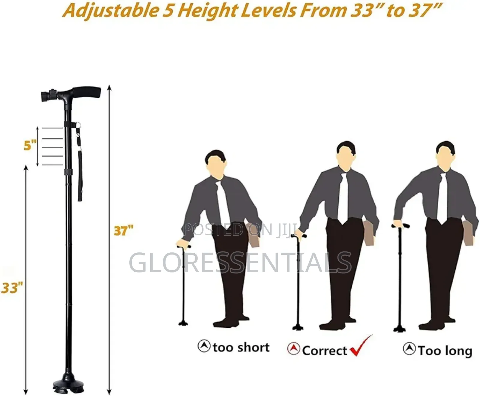 Foldable Walking Stick With Led Light