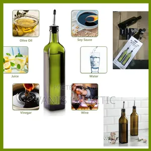 2-in-1 Glass Oil Dispenser Bottle Set With Stainless Steel Spouts