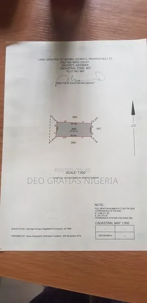 Land for Sale in Katampe Extension Abuja (1,000 Sqm)