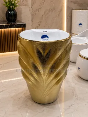 Luxury Gold Pedestal Wash Hand Basin