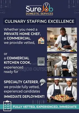 Hire Certified Professional Chefs Cooks in Lagos — Fast Placement