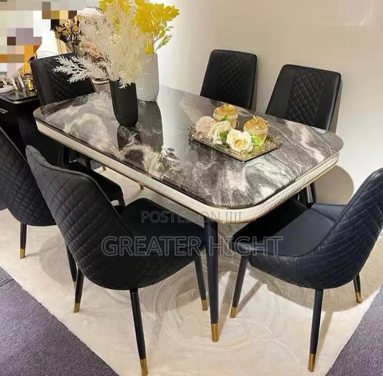 Marble Top Dining Table Set 6 Seater