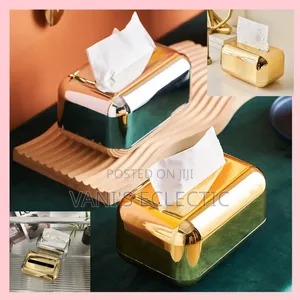 Luxury Metallic Gold Tissue Box Cover Napkin Holder