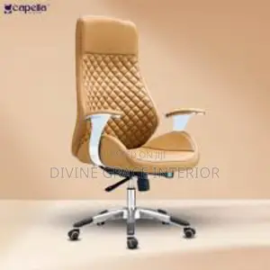 Executive Brown Leather Swivel Chair
