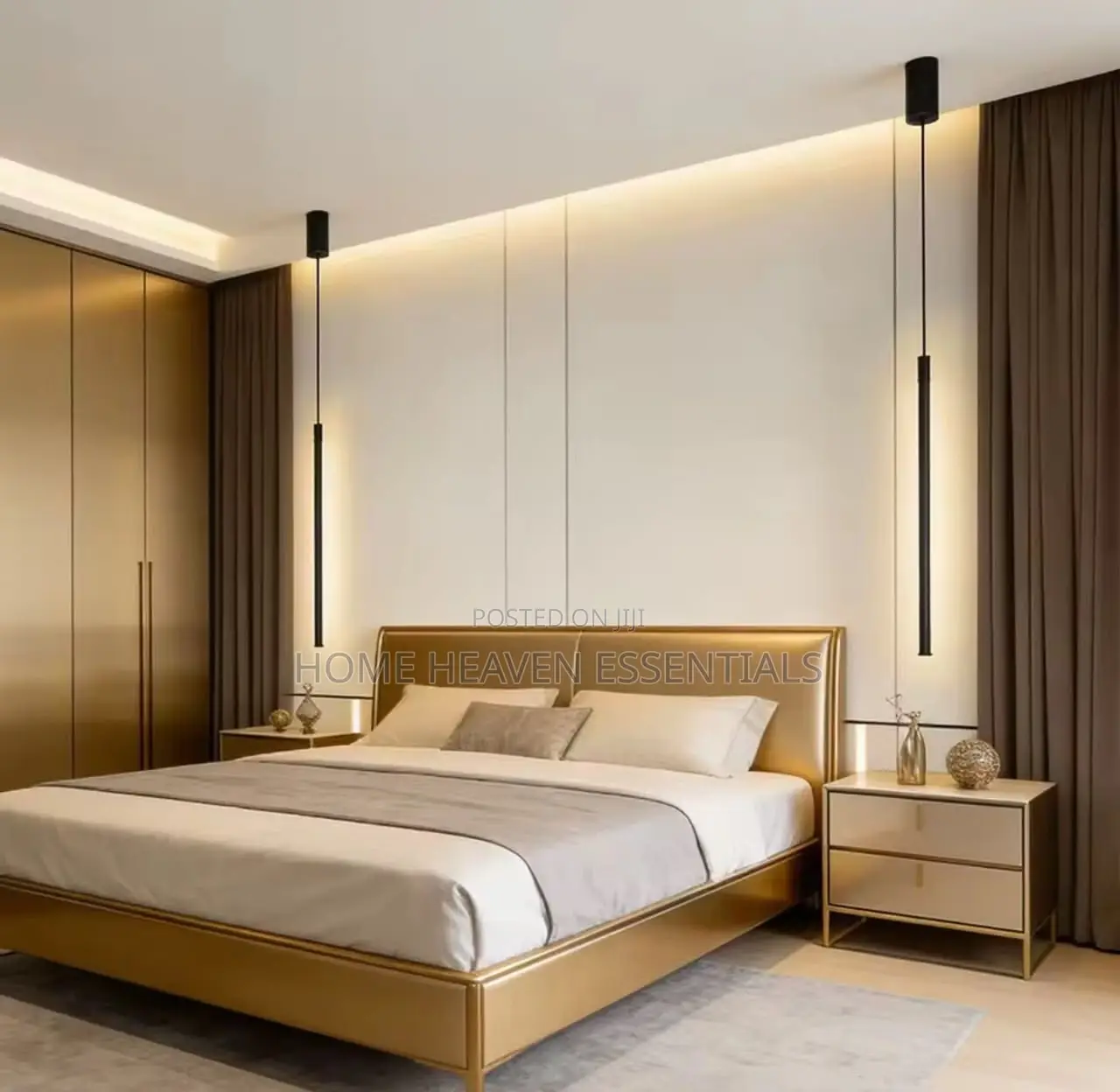 Modern LED Long Pendant Lights for Bedroom Bedside Hanging Light