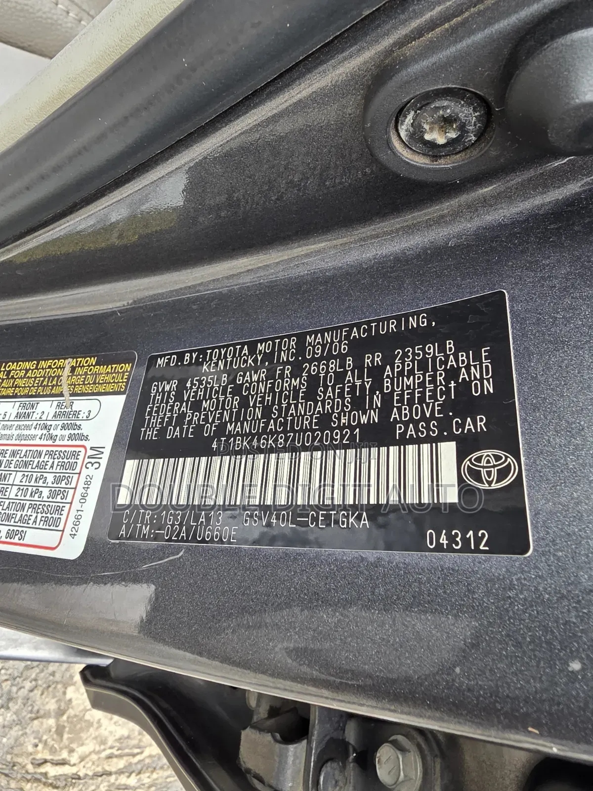 Toyota Camry 2008 Gray