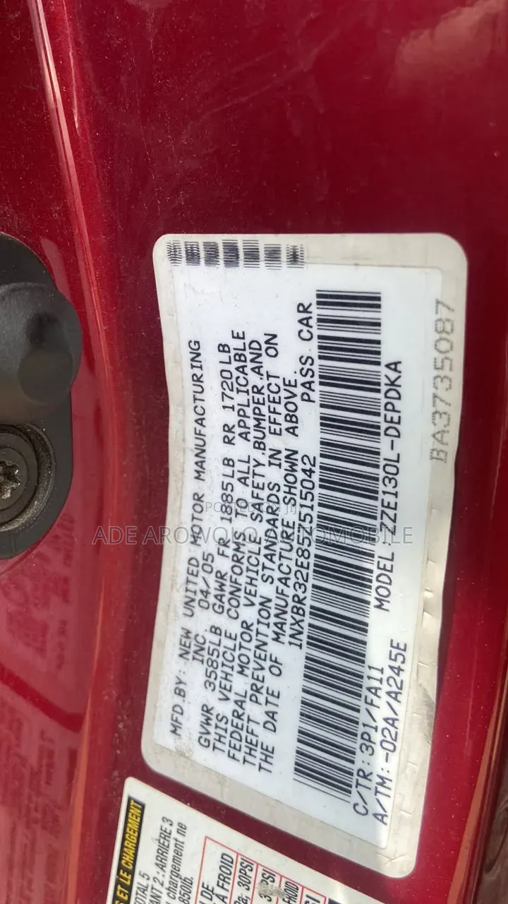 Toyota Corolla 2006 Red