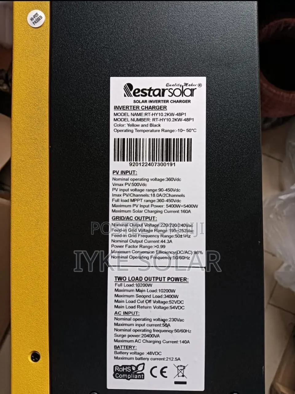10.2kva 48v Restar Hybrid Inverter