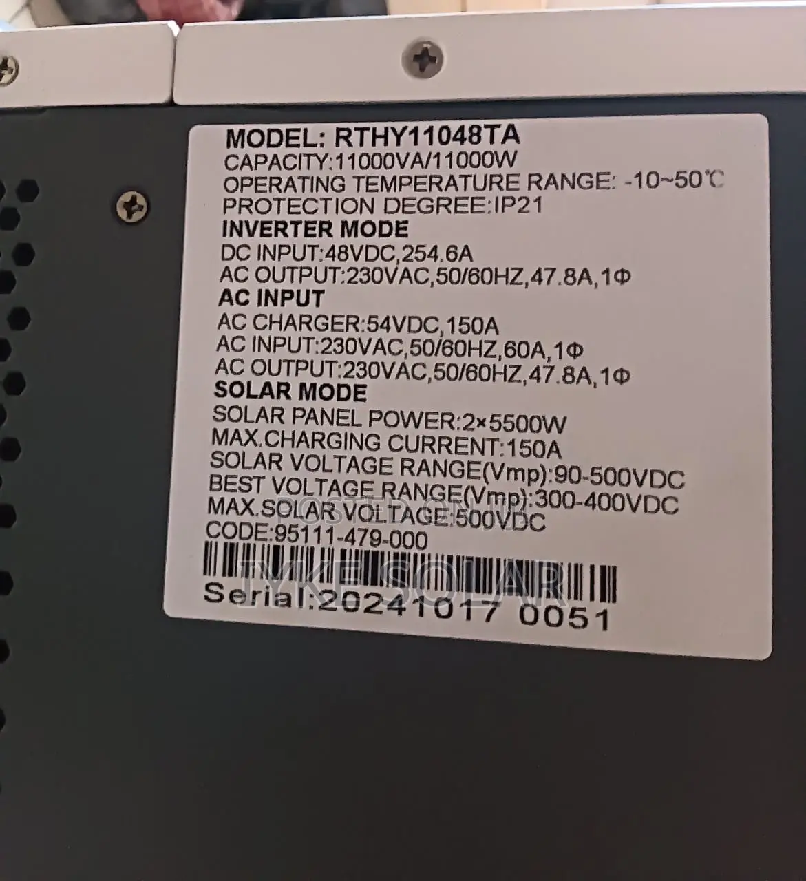 11kva 48v Restar Hybrid Inverter