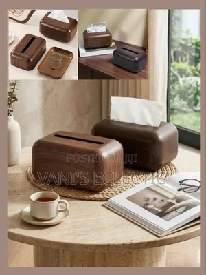 Luxury Wood Grain Tissue Box Holder Decorative Napkin Dispenser