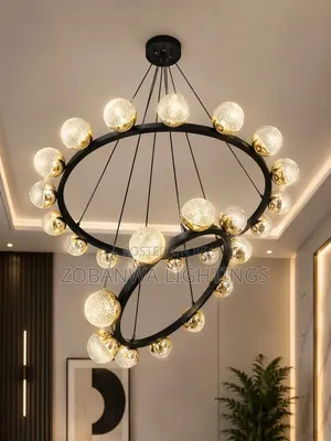 Nordic Style Modern Ring Glass Ball LED Chandelier