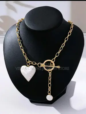 1pc Fashionable 3D Alloy Enameled Drum-Shaped Red Heart Necklace