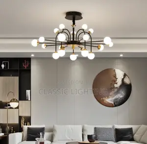 LED Nordic Creative Gold/Black Chandelier Living Room Bedroom Lamps