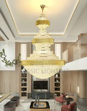Luxury Crystal Stair Chandelier Lighting Villa Lobby Hotel Large