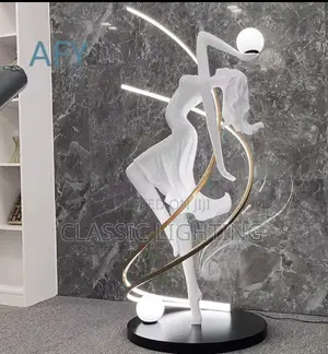 Clubs Bar Art Dancing Girl Ornament for Modern Indoor LED White Light