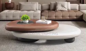 Modern Luxury Living Room Coffee Coffee Table Rotating Solid Wood