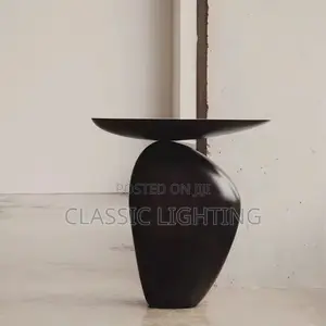 Creative Modern Pebble Shape Edge Few Black Special-Shaped Side Table