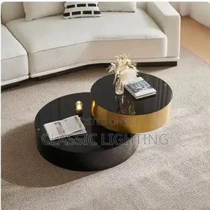 Modern Italian Minimalist Coffee Table Simple Black Glass Table