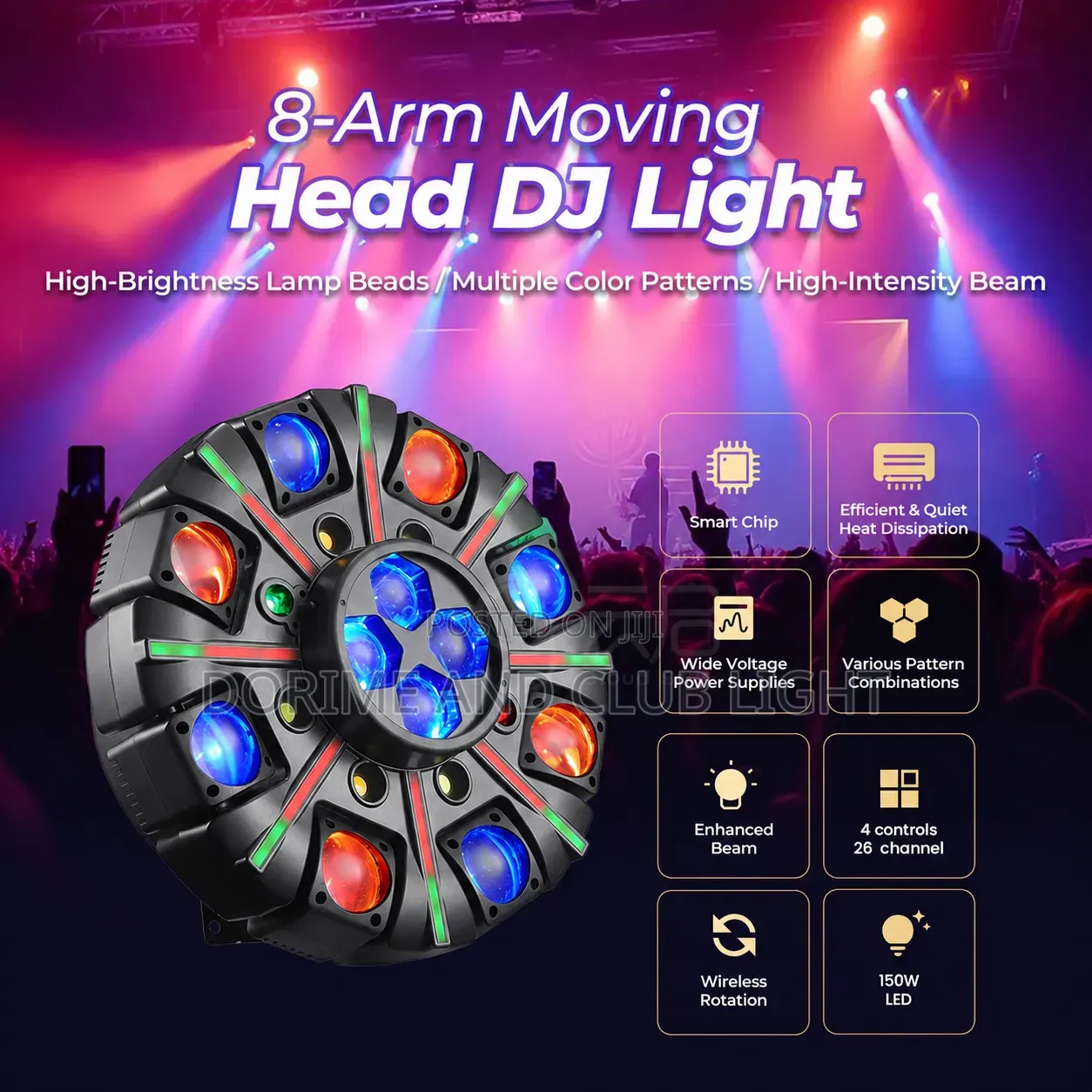 8 Arms Moving Head Shutter Light