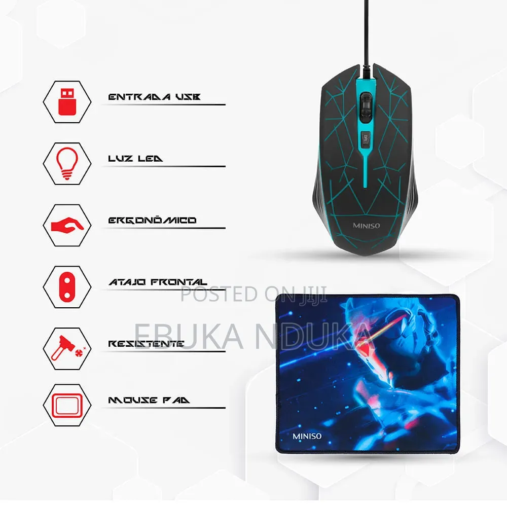 Miniso Gaming Mouse and Mouse Pad