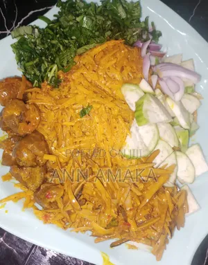 Abacha, Nkwobi, Isiewu, Afan Soup, Coconut Rice, Etc