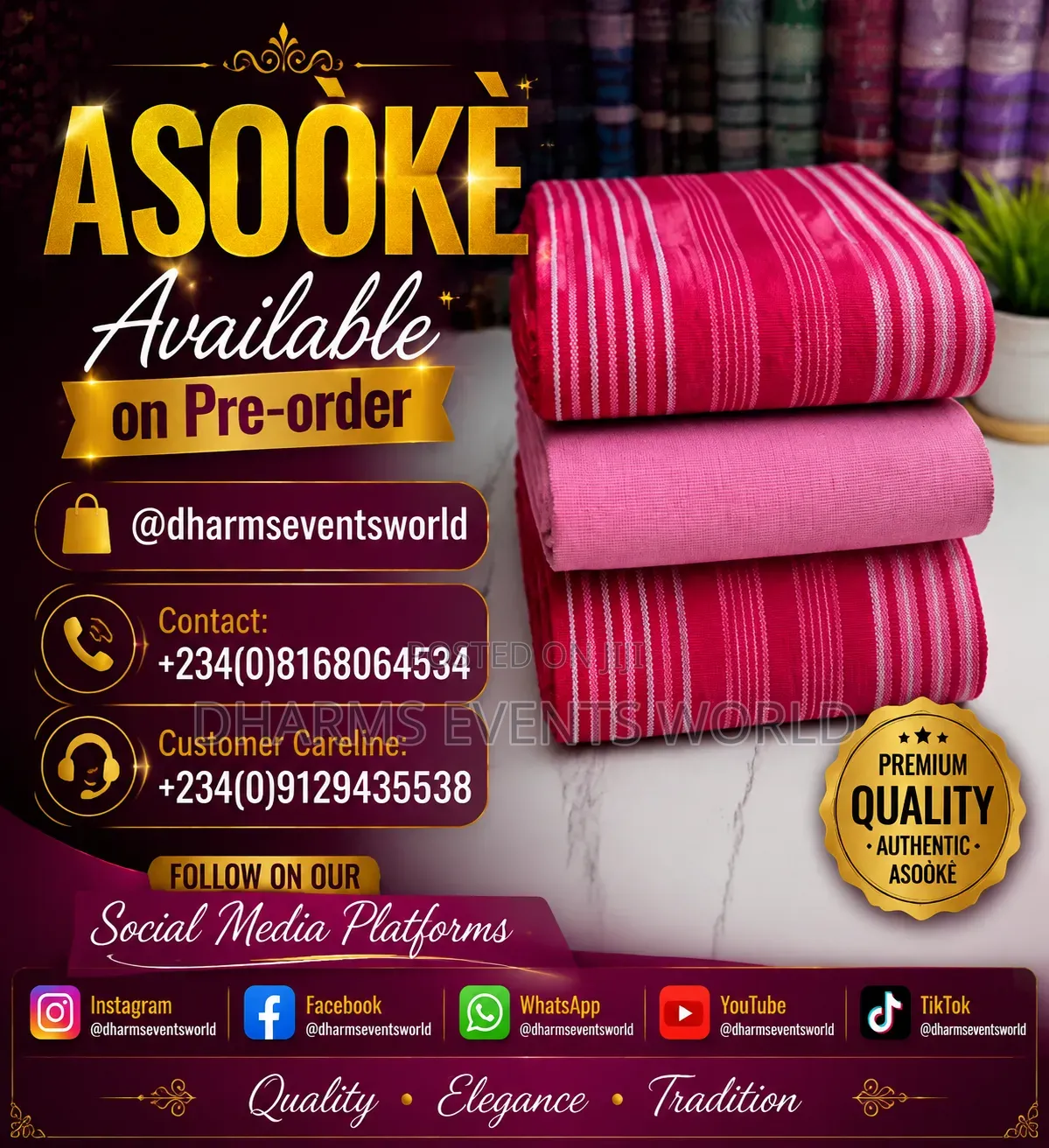 ASOÒKÈ AVAILABLE in Varieties.