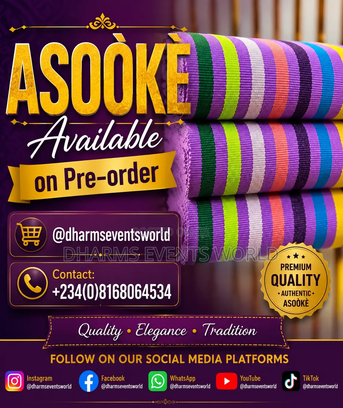 ASOÒKÈ AVAILABLE in Varieties.