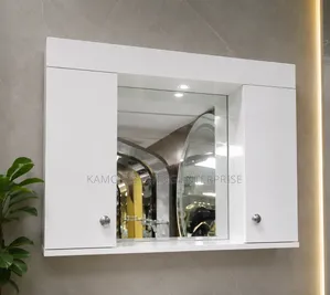 Elegant Bathroom Double Drawer Mirror Cabinet
