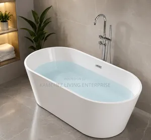Luxury Freestanding Bathtub and Center Mixer Standing Tap