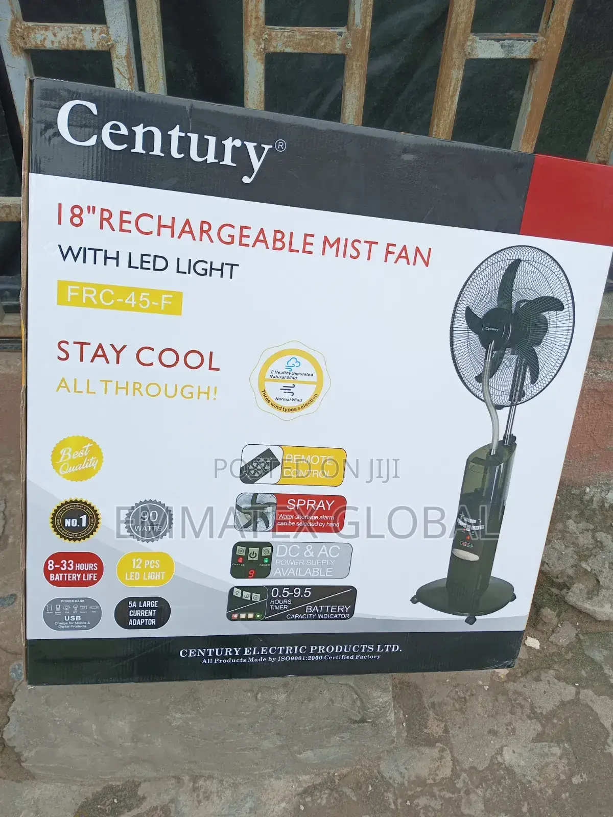 Century Mist Fan Rechargeable 18