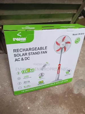 Dc and AC Solar Iwin Rechargeable Fan 18'