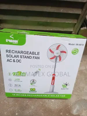 Dc and AC Solar Iwin Rechargeable Fan 18'