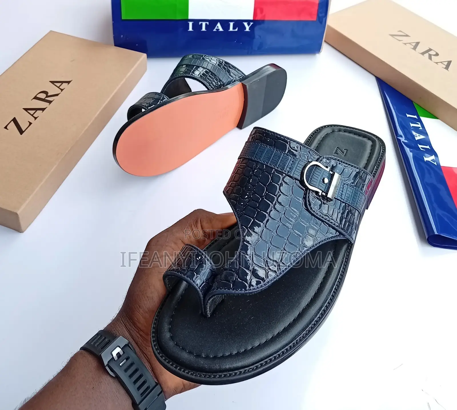 Zara Classic Leather Slippers