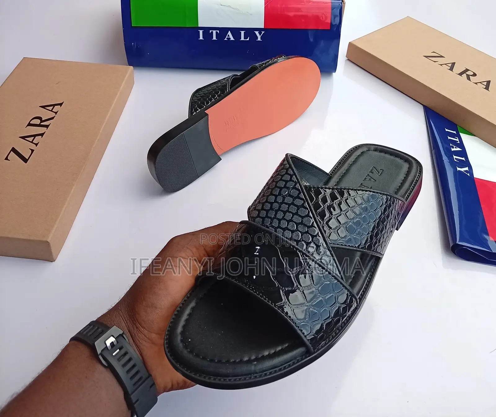 Zara Classic Leather Slippers