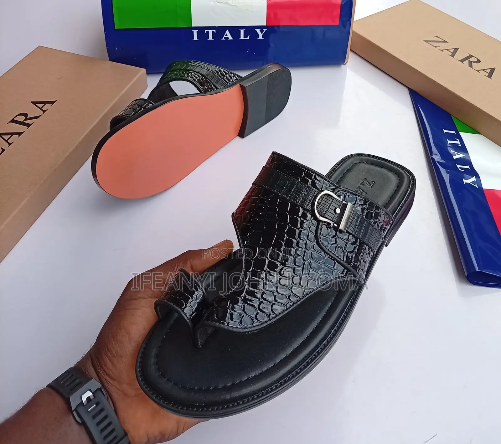Zara Classic Leather Slippers