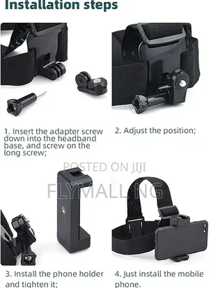 Smartphone Pov / Vlog Head Strap Mount Phone Holder