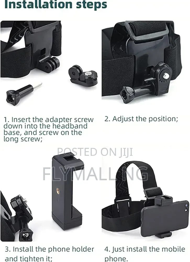 Smartphone Pov / Vlog Head Strap Mount Phone Holder