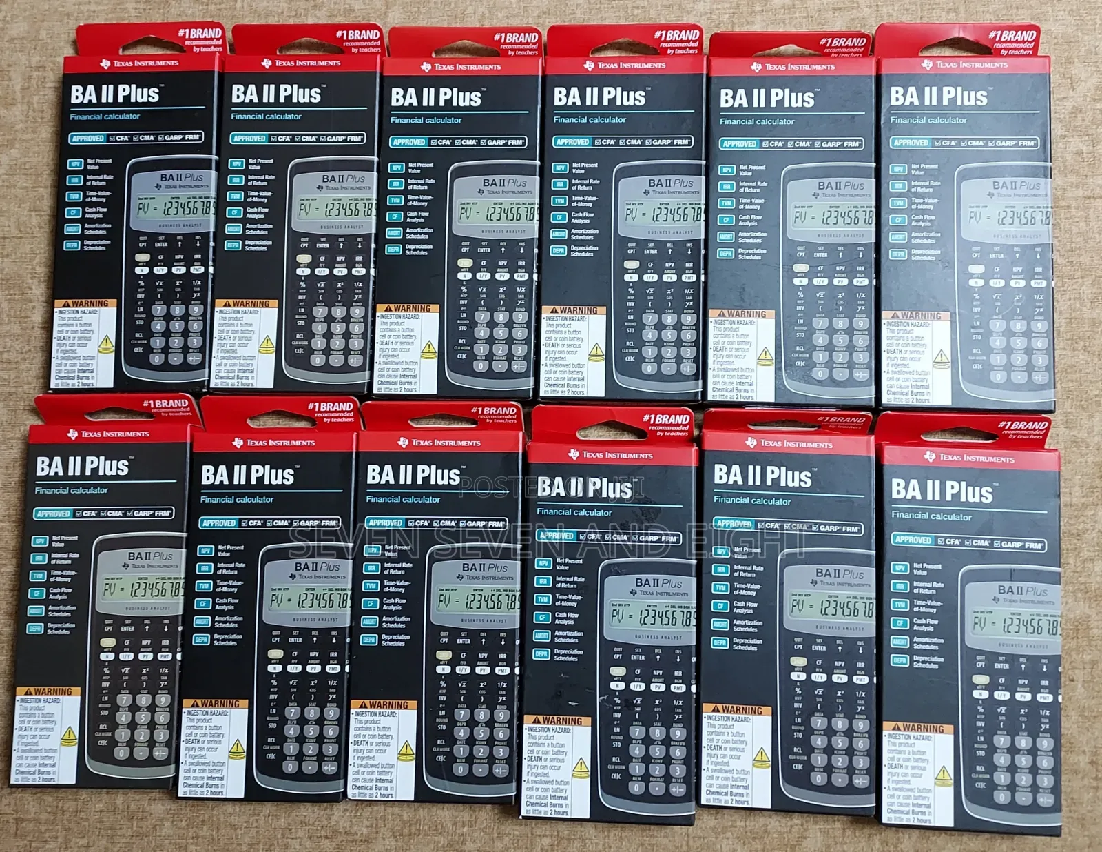 12 Units Texas Instruments BA II Plus Financial Calculator