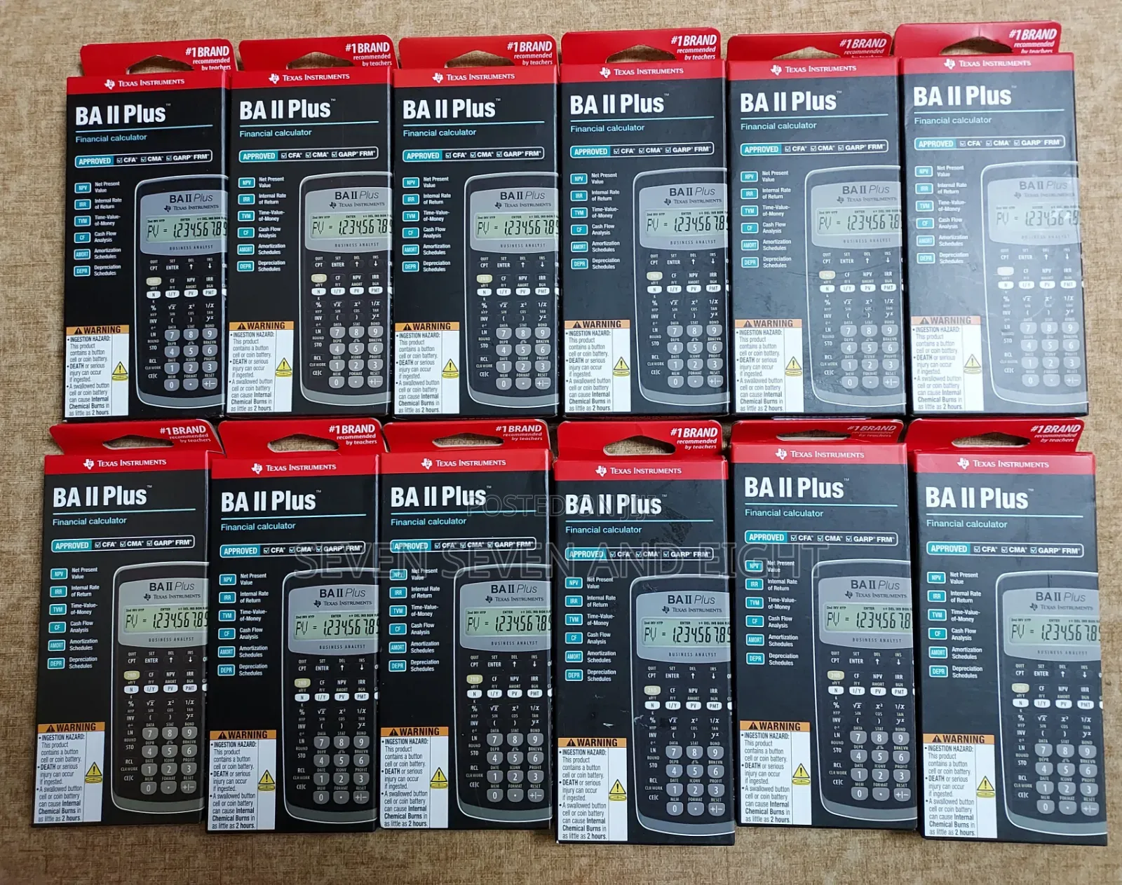 12 Units Texas Instruments BA II Plus Financial Calculator