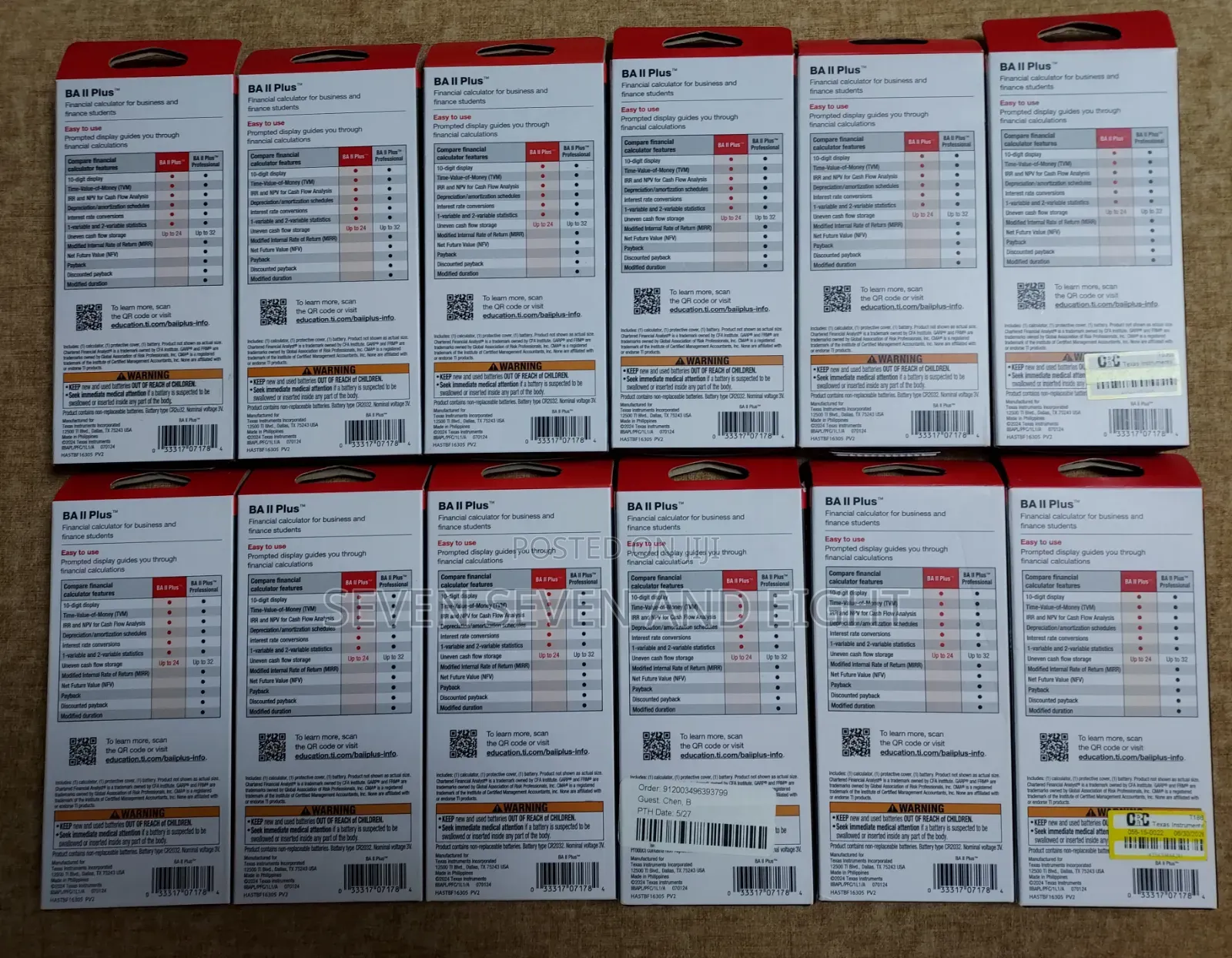 12 Units Texas Instruments BA II Plus Financial Calculator