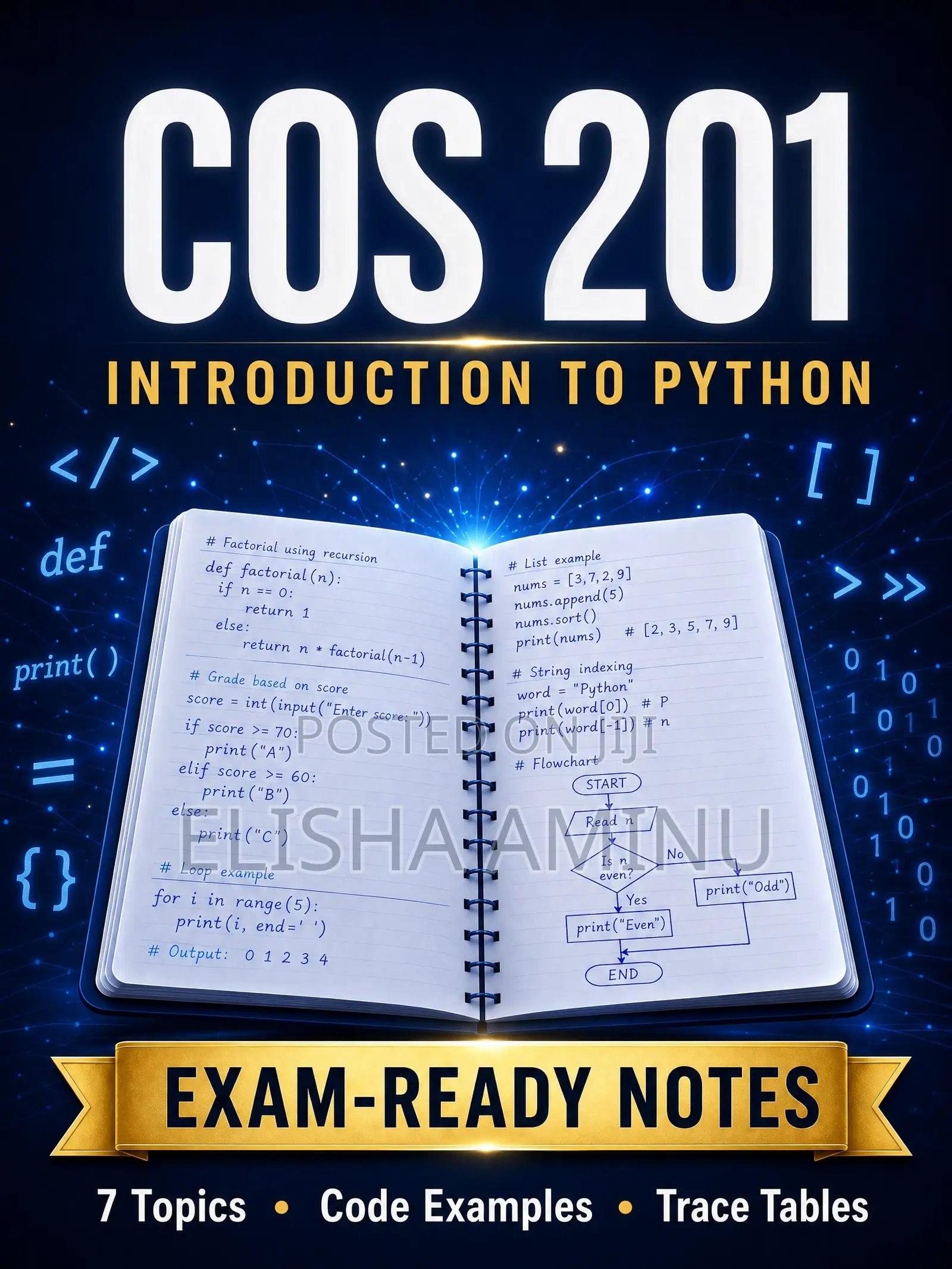 Introduction to Python Programming — Exam-Ready Notes PDF
