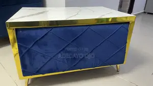 Modern Center Table – Blue Gold