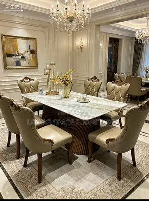 Executive Dining Table With 6 Leather Chairs