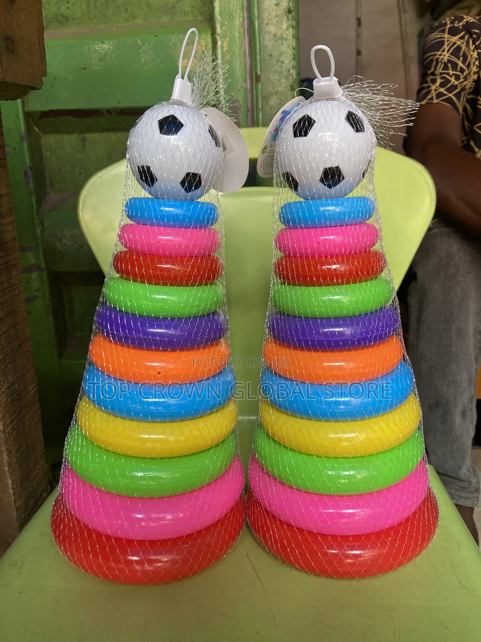 Colourful Pyramid Stacking Ring