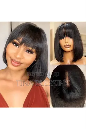 10 Inches Bob Wig With Fringe