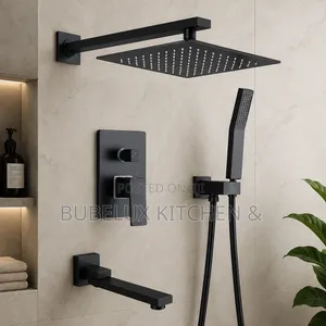 Luxury Matte Black Concealed Shower Set